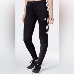Adidas Black Tiro Training Pants with White Stripes